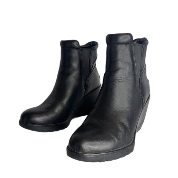 Sorel after hours Black Waterproof Leather Chelsea ankle boots size 8 ladies - Picture 1 of 10